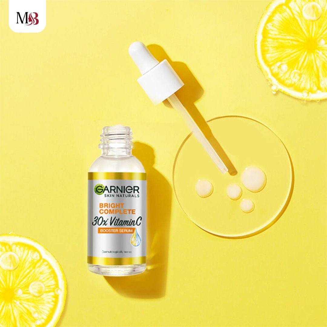 Garnier Bright Complete 30X Vitamin C Niacinamide Booster Serum Whitening Skin Tone Essence Fade Acne Mark Beauty Products 30Ml