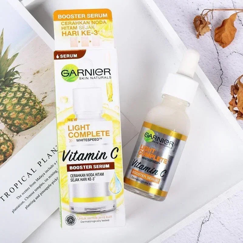 Garnier Bright Complete 30X Vitamin C Niacinamide Booster Serum Whitening Skin Tone Essence Fade Acne Mark Beauty Products 30Ml